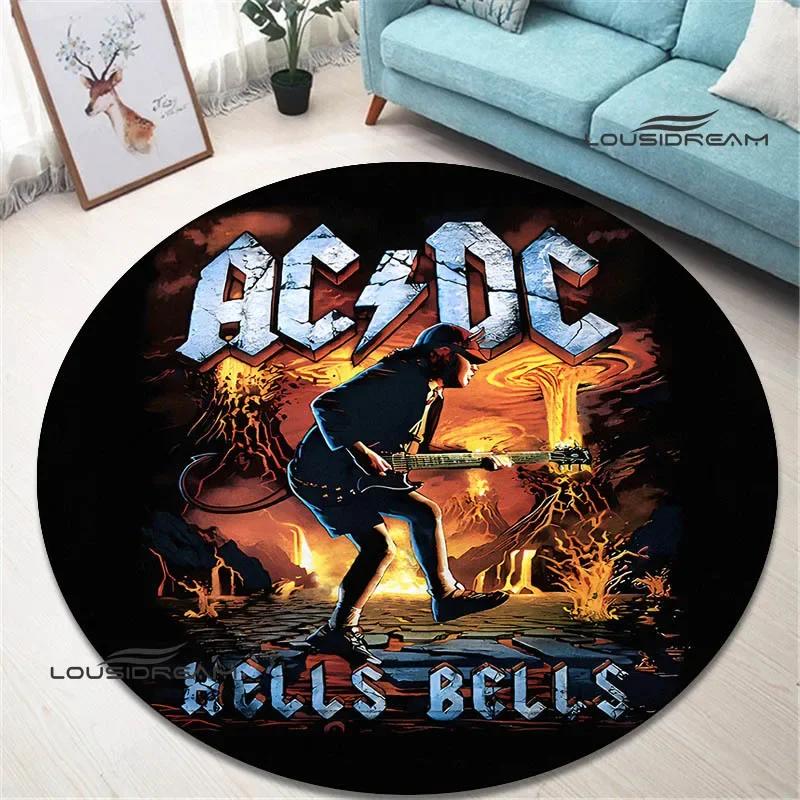 3D Рок-группа AC/DC ретро-принт круглый ковер спальня красивый ковер нескользящий коврик для двери напольные коврики ковер для гостиной подарок на день рождения