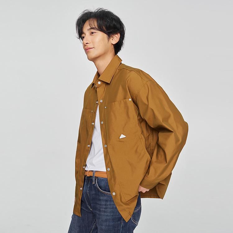 Lee Shirts Men's Brown Lapel Moderate Straight Fit LMT010319207690A07959