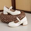 Туфли на толстом каблуке женские 2025 осень новые весна и лето ципао с платьем Мэри Джейн женские одинарные туфли
