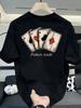 Unisexs 100 Cotton Tshirt Vintage Four Aces Poker Graphic Tee Casual Daily Streetwear Oneck Short Sleeve Top For Card Game Fans
