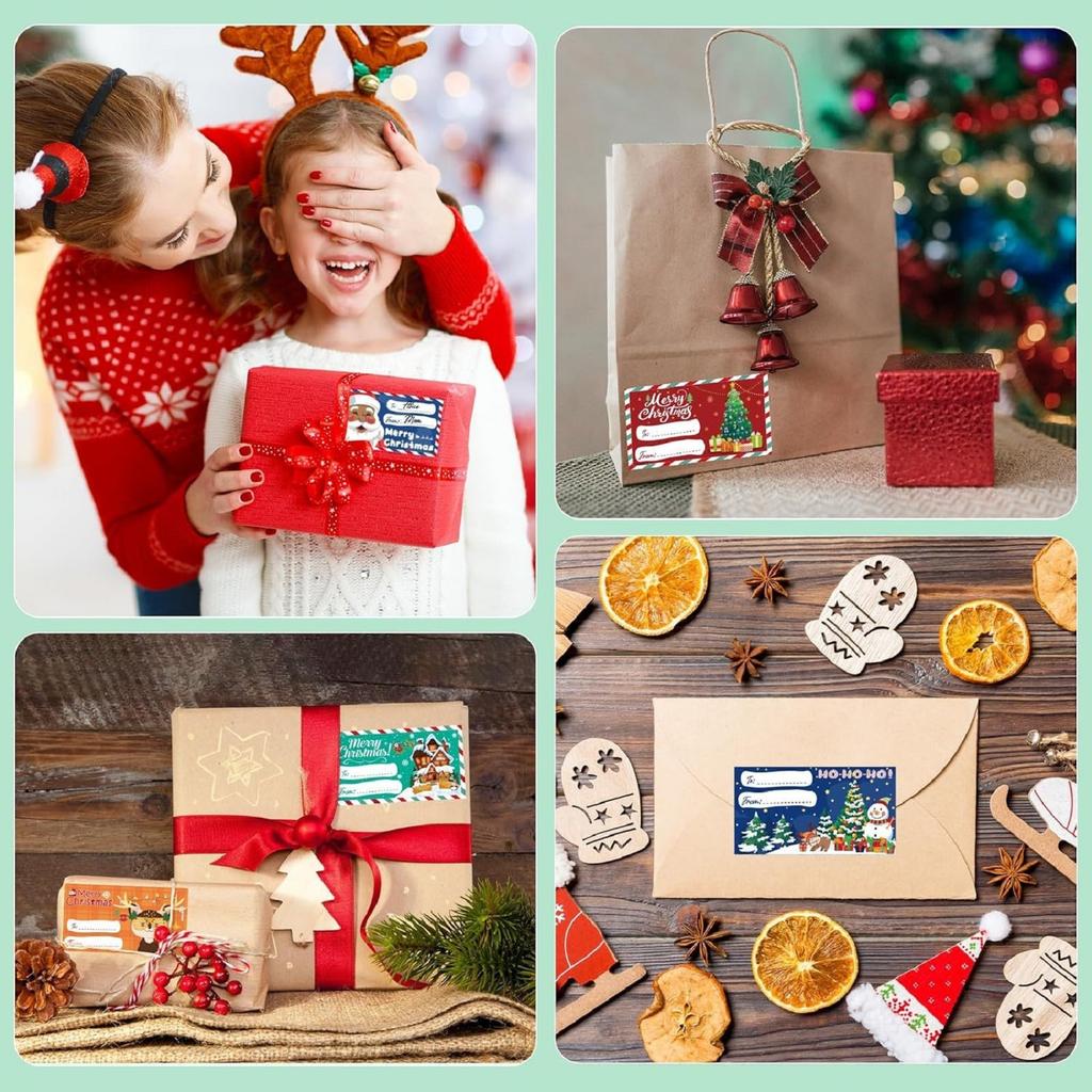 240pcs Christmas Gift Tags - Gift Tags For Christmas Presents - For Women Men Kids - Christmas Wrapping Paper - Christmas Decorations -