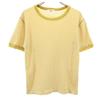 BEAMS HEART Border Short Sleeve Waffle T-shirt Yellow Women Used