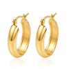 Direct supply European and American fashion stainless steel oval earrings women's trend plated 18K titanium steel versatile earrings