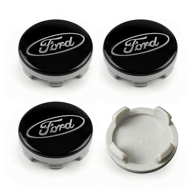 SWNR6 4Pcs 54mm Premium Logo Wheel Covers Wheel Center Hub Caps Badge for Ford Mustang Spoiler Shelby GT 350 500 Cobra E Focus 2 3 MK3