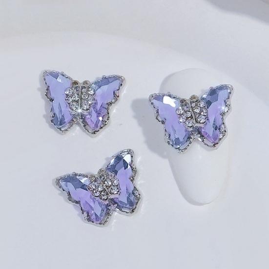 10 шт., ювелирные изделия для ногтей с бабочками, двухслойные сверкающие стразы, привлекательные украшения для дизайна ногтей, женские аксессуары
