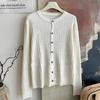 Core-spun Yarn Twist Soft Waxy Knitted Cardigan Top Women's Autumn and Winter New Casual Sweater Long-sleeved Jacket Top