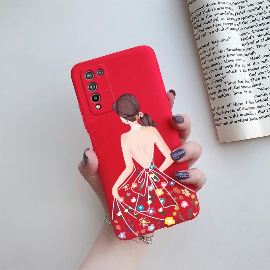For Huawei Honor 10X Lite Case DNN-LX9 Cute Cartoon Flowers Cover For Honor10X Lite Honor 10 X 10X Lite Phone Cases Soft Bumper