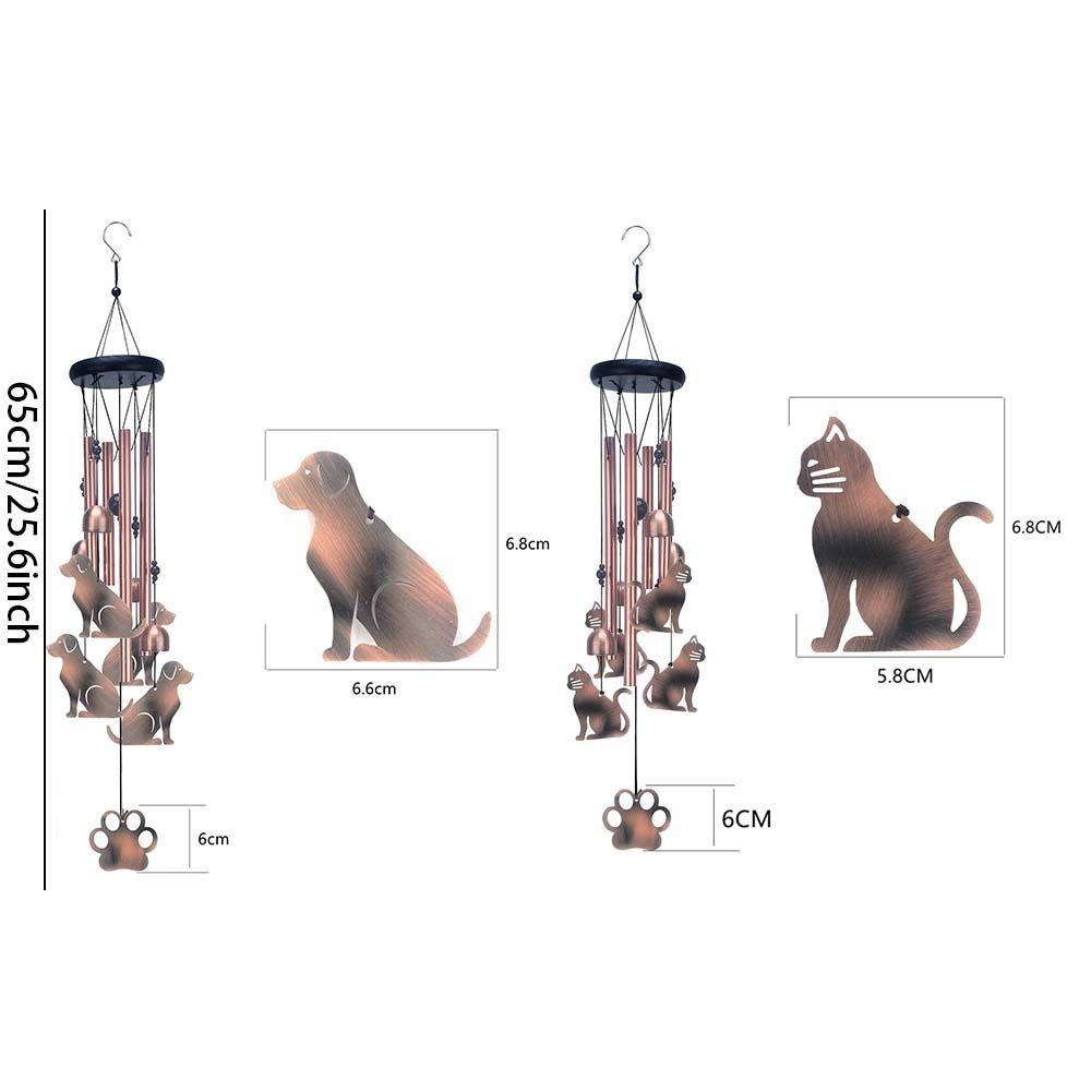 4 Алюминиевые трубки Памятный колокольчик ветра с животными Большие настенные колокольчики Домашнее украшение