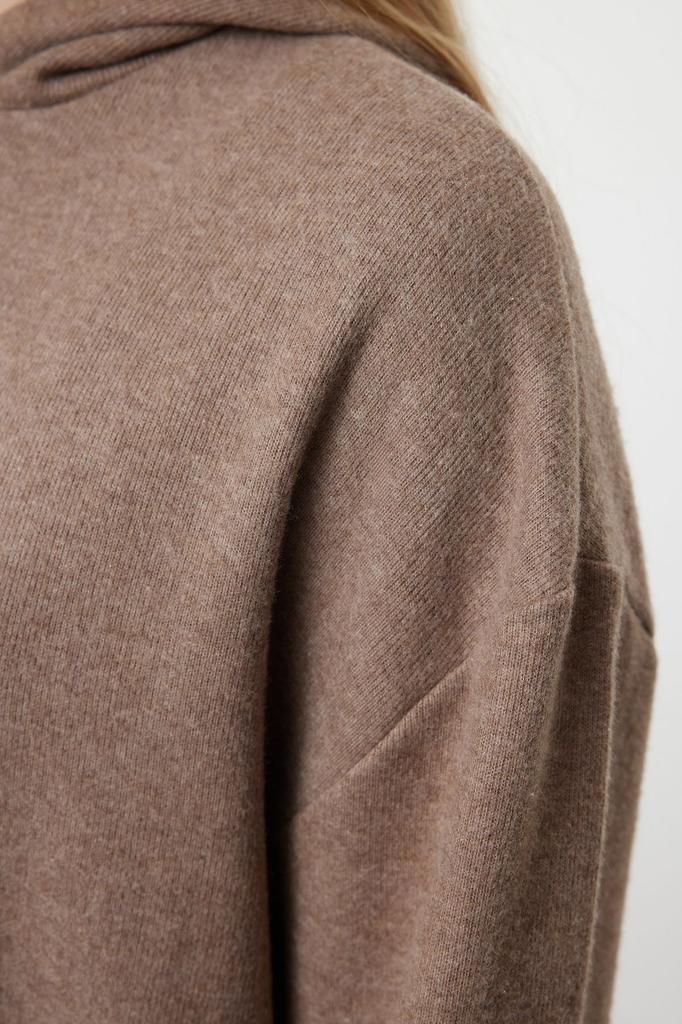 Женская модная стильная толстовка Mink Thessaloniki Oversize Wide Fit Hooded Knitted Sweatshirt