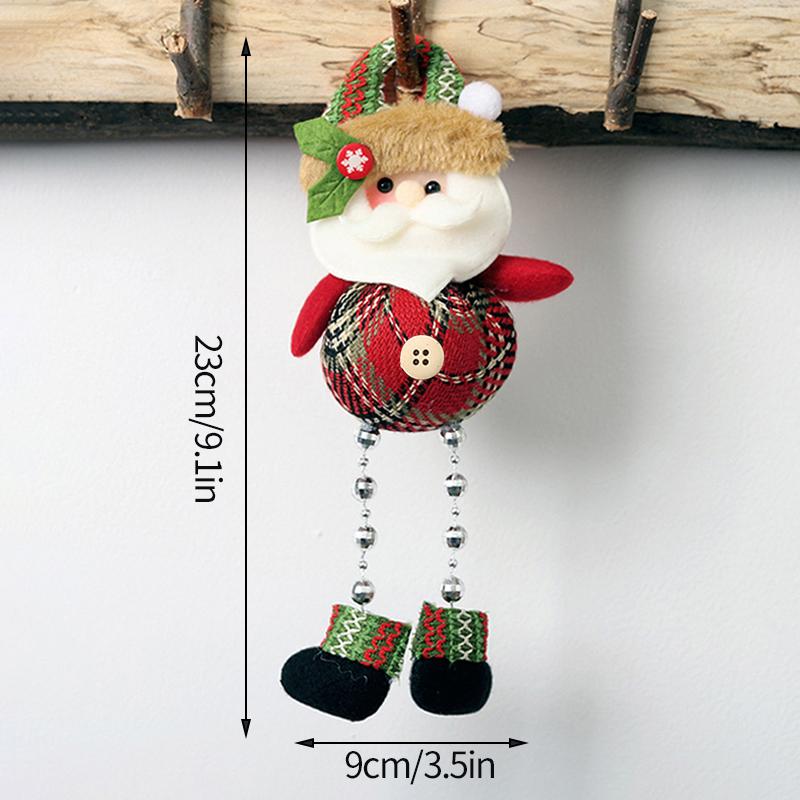 Navidad Christmas Decoration Plaid Christmas Pendant Christmas Tree Pendant Bead Leg Pendant Xmas Tree Decor Figurine Ornament