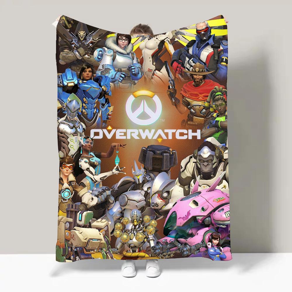 Игровое одеяло O-Overwatch FPS First Person Sports Дизайн Легкое Для общежитий, Дневного сна, Гостиной, Офиса, Дивана, Всесезонное