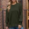 Женский модный свитер с круглым вырезом и длинными рукавами, вязаный пуловер с боковыми разрезами