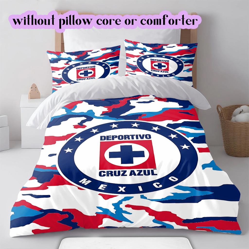 Cruz AzulPattern Bedding Quilt Set Quilt Cover Pillowcase Home Decoration Birthday Gift (1 * duvet cover + 2 * pillowcase, without core)