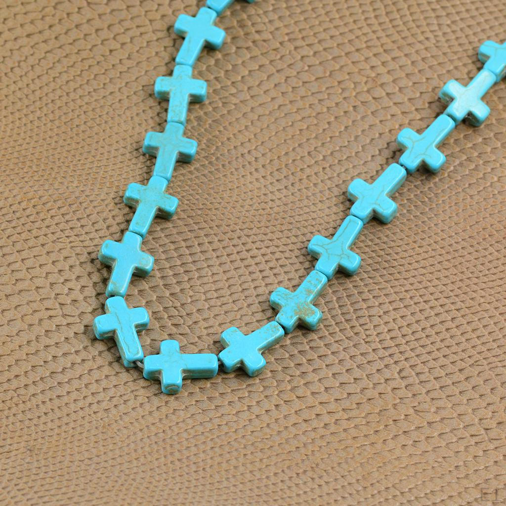 1 Strand Turquoise Carved , Blue, 12x16x3.7cm