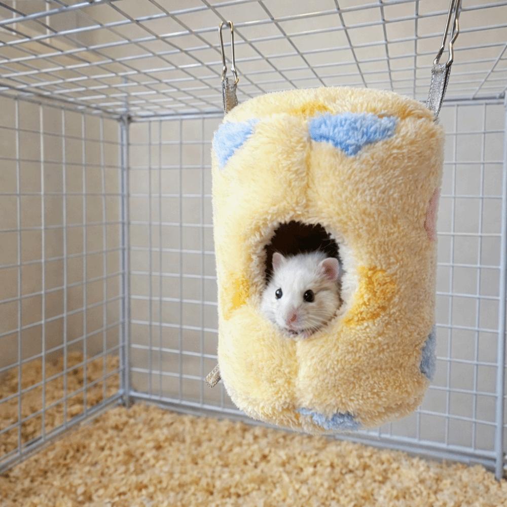 Теплый гамак для хомяка Утолщенный плюшевый Кроватки для белки Спальный мешок для питомца Аксессуары для клетки