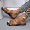 Модные летние однотонные сандалии на плоской подошве Popula 2024, открытые тапочки для улицы, пляжная женская обувь больших размеров, сланцы для помещений, резиновая подошва