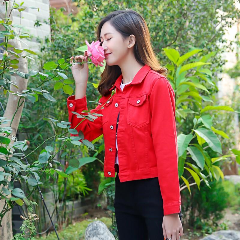 2025 Spring Trendy Colorful Denim Jacket for Women