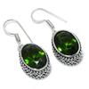 Peridot Gemstone Handmade 925 Sterling Silver Jewelry Earring 1.42" V7t86