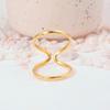 Minimalist Geometric Gold Cuff Ring: Bold Double-band Open Design, Perfect As a Modern Statement or Stacking Ring.