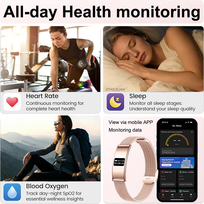 New Ultra Thin Smart Bracelet Women Fitness Tracker Heart Rate Sleep Monitor Health Smart Band IPX8 Waterproof Sports Smartwatch