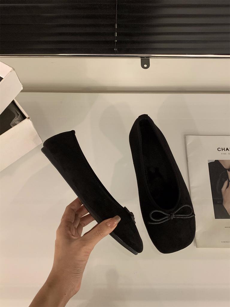 Французские ретро туфли-лодочки на плоской подошве из замши с леопардовым принтом, женская обувь 2025 осень и зима, плюшевые туфли, туфли Doudou