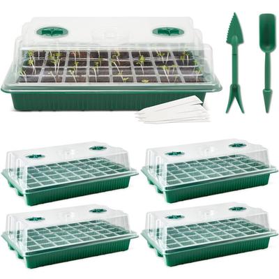 Лоток для семян из 4 штук, большие лотки для теплицы для выращивания садовых растений, цветов, овощей, трав, саженцев