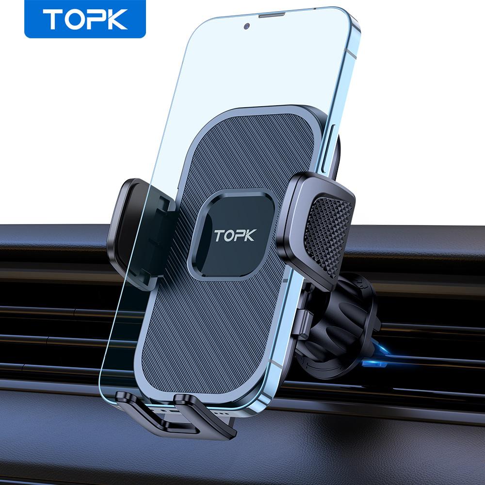 TOPK Car Phone Holder Universal Phone Mount for Car with Hook Clip Air Vent Car Mount 360° Rotation Universal Mobile Phone Mount