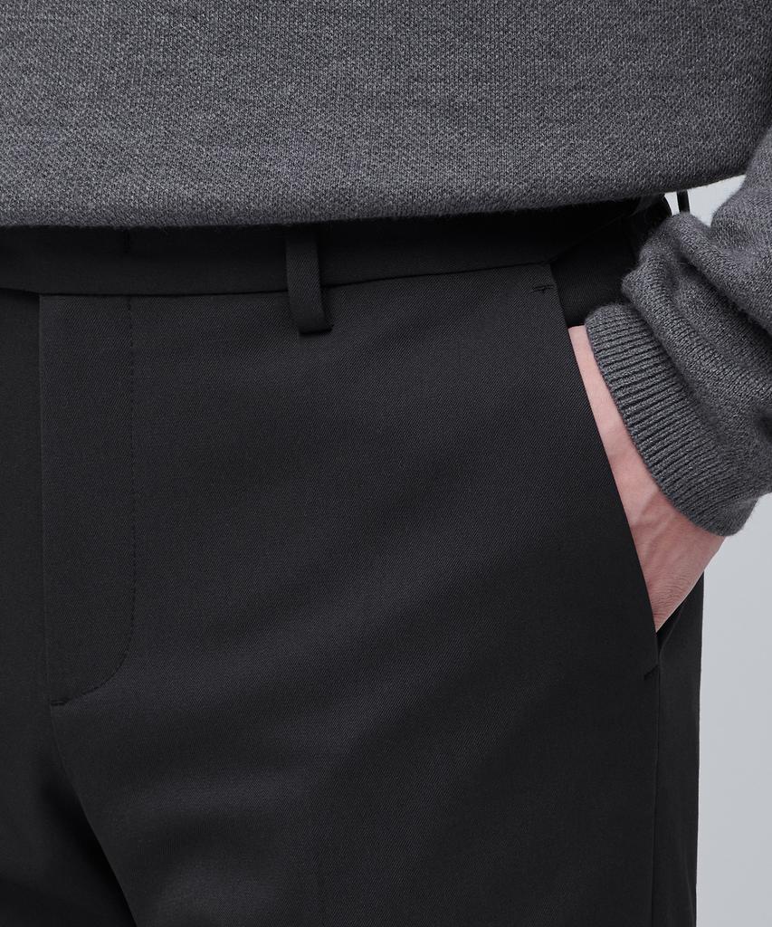 MUSINSA STANDARD Heavyweight Fleece-Lined Tapered Hidden Elastic Waist Length Slacks [Dark Gray]