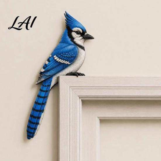 Home Office Shelf Decoration Wooden Bird Adorable Shape Decor Door Topper Corner Statue Handcrafted Wood Decor Sign