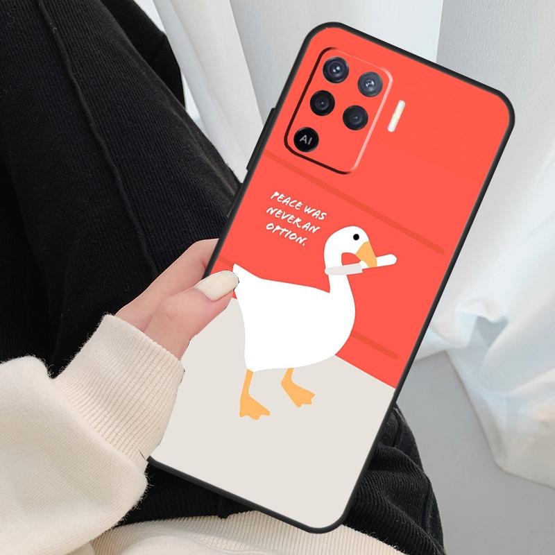 Мультяшный забавный гусь Чехол для Oppo A96 A76 A16 A60 A98 A58 A78 A18 A38 A80 A40 A77 A57 A17 A74 A54 A94 A15 A5 Pro