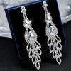 Европейская и американская мода роскошные блестящие длинные серьги с бриллиантами женские темпераментные серьги-гвоздики с цирконием украшения для ушей