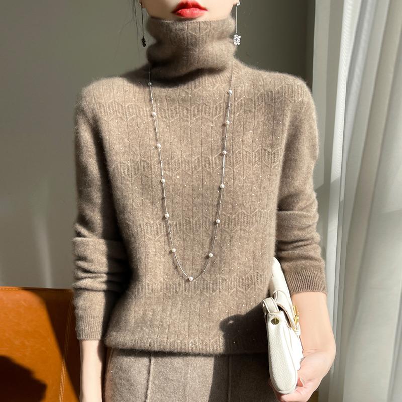 Женский свитер 100% шерсть MODERN NEW SAGA водолазка вязаный пуловер толстые зимние джемперы женские вязаные топы