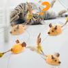 Cat Toy Rechargeable LED Interactive Simulation Mouse Toy Realistic Moving Mouse with Feather