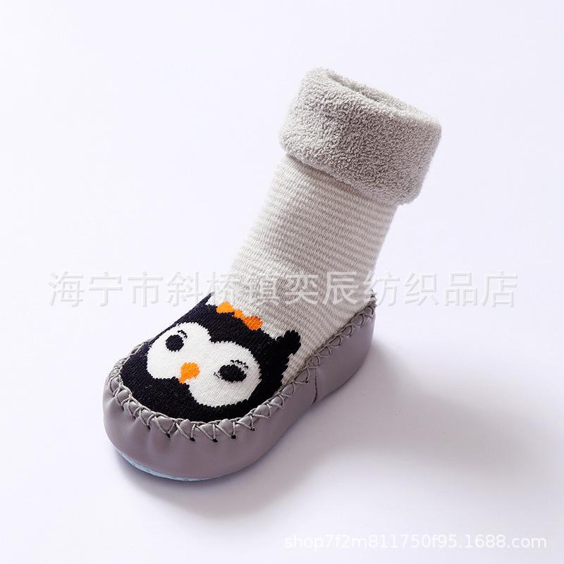 Детские носки для малышей, теплые пинетки, носки с резиновой подошвой для новорожденных, носки для маленьких девочек и мальчиков, детские зимние носки, махровые тапочки