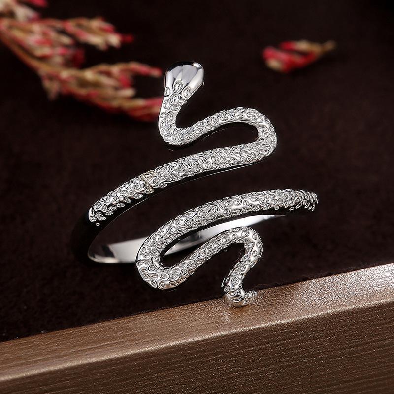 Wind Fashion Personality Exaggerated Snake Ring, Snake Punk Style Nightclub Ring