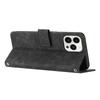 For iPhone 13 Pro Leather Stand Wallet Phone Case Skin-touch Lines Imprinted Phone Cover