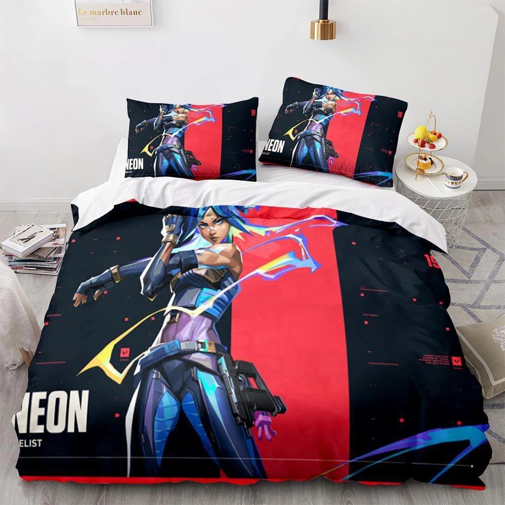 Fashion 3D Print Game Valorant Bedding Collection Boys Girls Twin Queen Size Duvet Cover Pillowcase Bed Kids Adult Fashion Home Textile