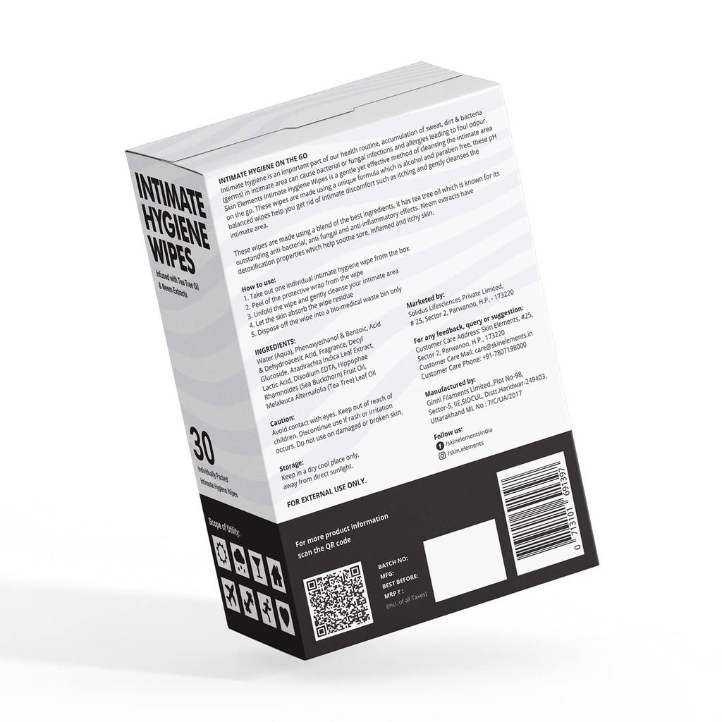 Салфетки для интимной гигиены | pH-сбалансированные антибактериальные салфетки с маслом чайного дерева и экстрактами нима | Избегайте зуда, запаха и аллергии | Пакет из 30
