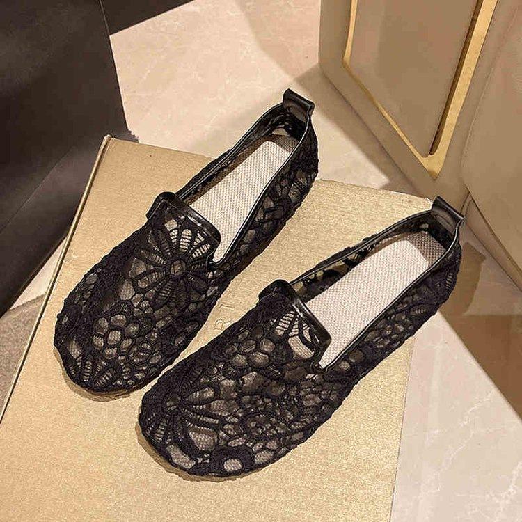 Soft-soled Mesh Mother Shoes Women's 2025 Summer New Breathable Mesh Shoes One-pedal Flat-soled Non-slip Grandma Sandals Women