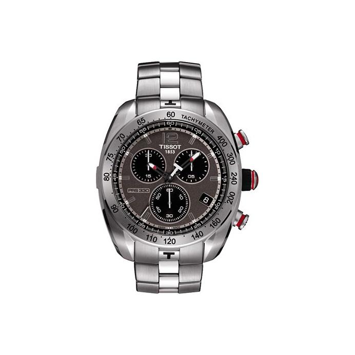 Tissot Мужские часы Коллекция Sport Кварцевый механизм 43,8 мм Серый циферблат Корпус из нержавеющей стали T076.417.11.067.00