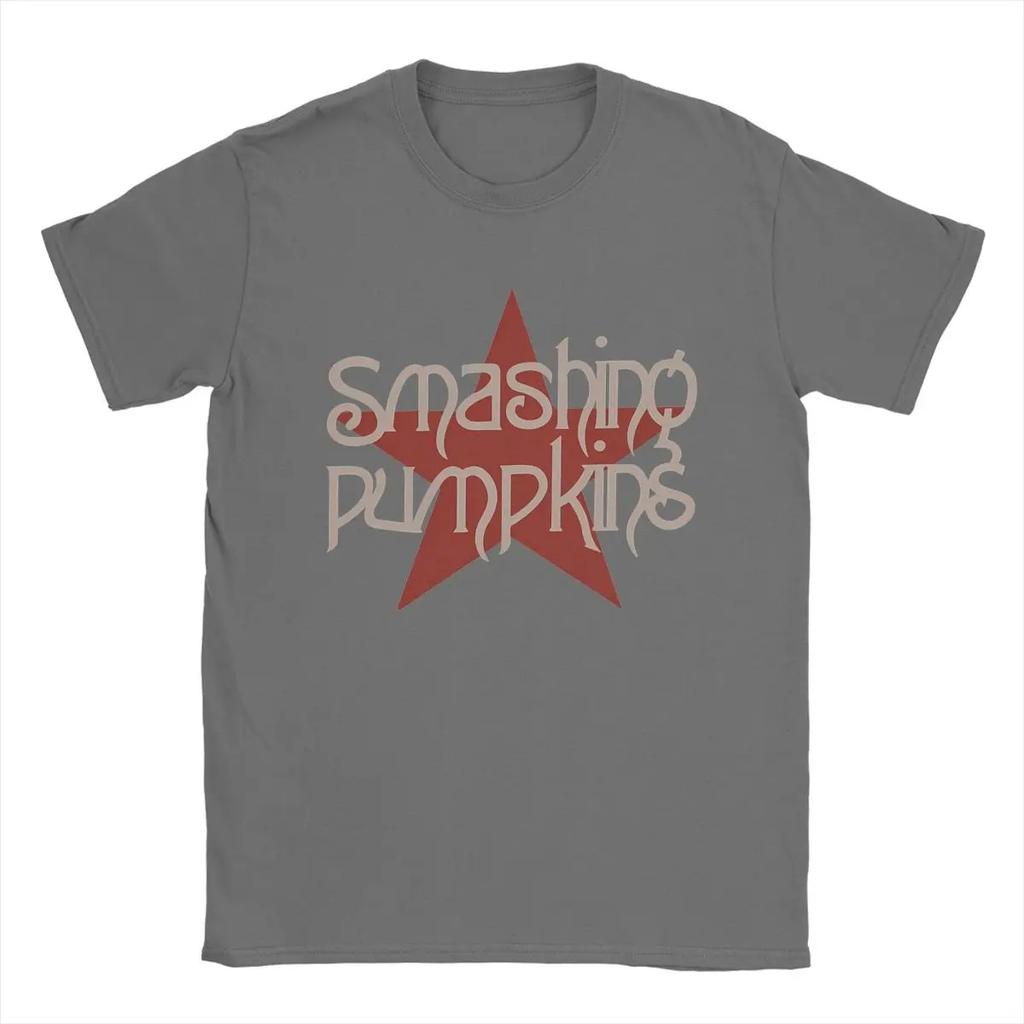 The Smashing Pumpkins Винтажная Звезда Логотип Рок-группы Футболка 90-е Альтернативный Метал Унисекс Черный Женские и Мужские Футболки