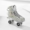 Creative Ice Skates Pendant Keychain Sparkling Rhinestones Inlaid Car Keyring Backpack Bag Charm Keychain