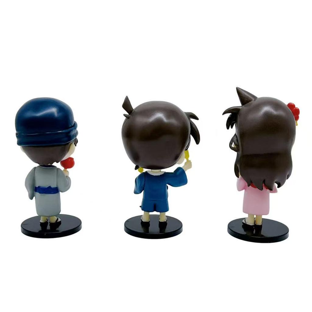 Фигурка ПВХ Модель 6 шт./комплект Аниме Детектив Конан кавайные Мини Сидячая поза Игрушки Кукла Декор для стола Коллекционные Подарки