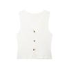 Fashion Wind 2024 Summer New Versatile V Neck Knitted Vest Ivory Outwear 1231948001