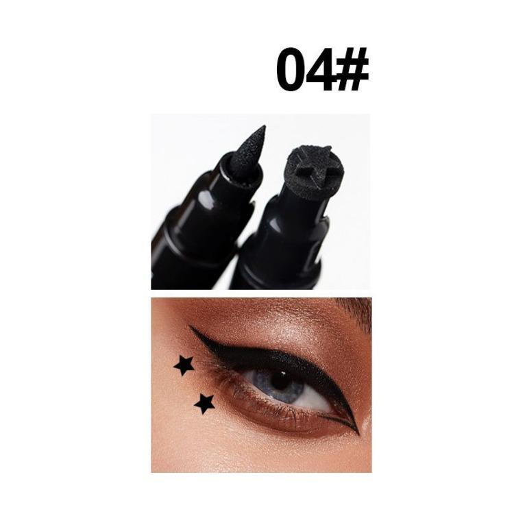 Big Seal Stamp Liquid Eyeliner Pen Waterproof Fast Dry Black Eye Liner Pencil with Eyeliner Cosmetic Double-ended Eyeliner
