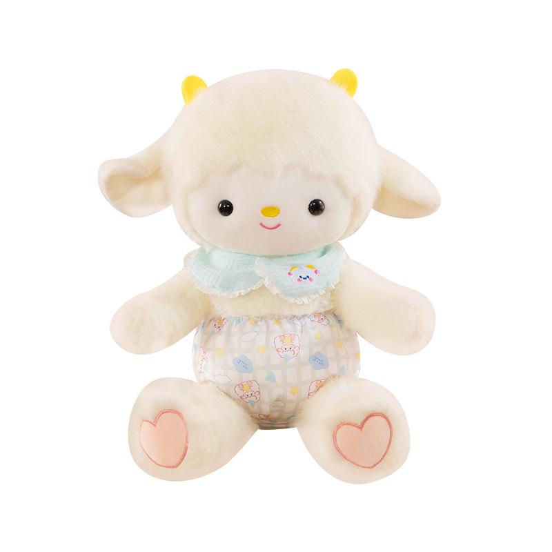 Flower clothes lamb doll cloud cashmere toy children soothing sleeping doll sheep doll