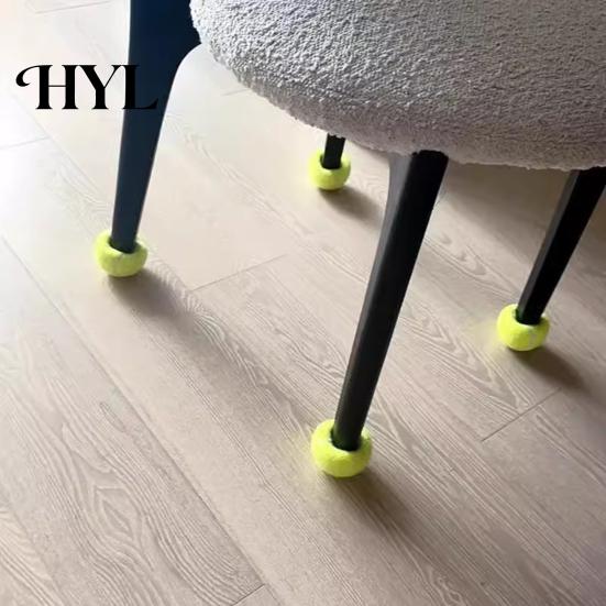Sound Absorbing Chair Pads 4 Pcs Pre-Cut Walker Tennis Balls for Furniture Legs Floor Pre-cut Ball Protection Universal Leg Felt Pad Glide Coverings