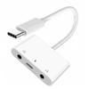 Звуковая карта CY Type C USB-C на двойной 3,5 мм аудио AUX и MIC с адаптером питания PD для ноутбуков, планшетов и мобильных телефонов