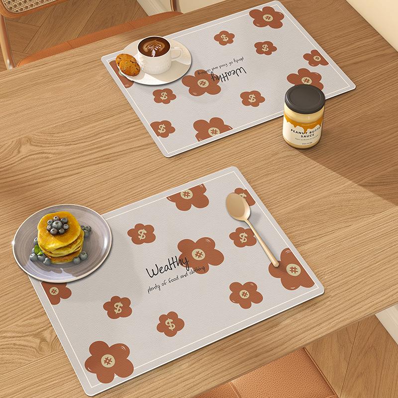 Подушка для обеденного стола Высококачественный легкий роскошный жаростойкий коврик Противоожоговая подставка для столовых приборов в западном стиле Водонепроницаемый маслостойкий простой современный кожаный коврик для столовых приборов
