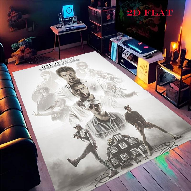 Bad Bunny King Carpet Rug for Living Room Bedroom Home Sofa Decoration,Kids play Nonslip Floor Mat